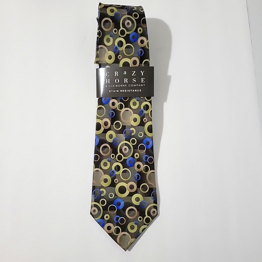New Crazy Horse a Claiborne Company 100% Silk Men's Tie Stain Resistant